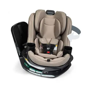 Britax Galaxy 360 Slim Rotating Convertible Car Seat with Swivel Smooth Steel Ring - Teak: Anti-Rebound Bar Fits 3 Across LATCH Compatible