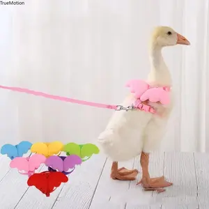 Cute 3D Wing Duck Pet Harness Leash Set - Adjustable Soft Safety Vest for Puppies Kittens Outdoor Walking