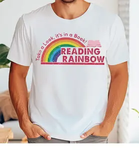 Reading Rainbow Shirt, Retro Librarian Shirt, Teacher Appreciation Shirt, Book Lover Gift, Bookworm Tee, Retro Comfort Rainbow School Shirt