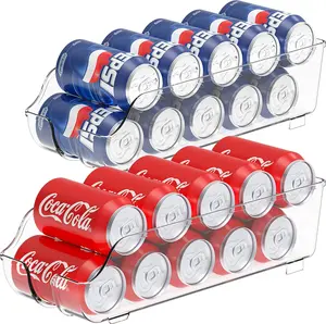 Soda Can Organizer for Pantry / Refrigerator, Clear, Set of 2