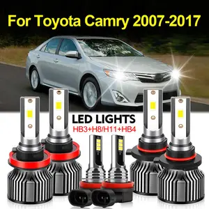 6pcs LED Headlight High/ Low Beam+Fog Light Bulbs Combo 9005+9006+H11 Fit for Toyota Corolla 2009-2013 6000K 26000LM