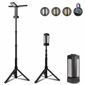 CuLiDing 12000mAh Rechargeable LED Work Light with 74.8" Tall Stand, 2000/2500/3000 Lumens, Portable Cordless Work Light, 3000K/4500K/6000K Dimmable Camping Light with Detachable Tripod (Carrying Bag Included) Father's Day Gift