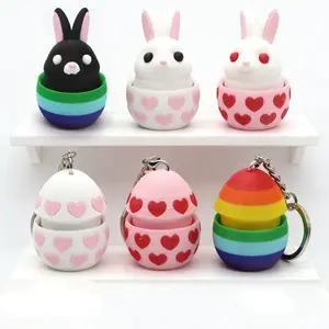 Creative Rabbit Keychain，Compact And Exquisite, Effectively Alleviates Anxiety,Soft Button Toy for Birthday Valentine's Day Christmas Gift | Parties Gatherings Relax