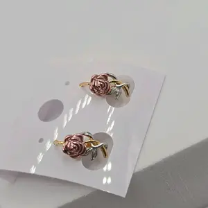 ROSE'S beautiful hoops earrings three colors tone gold-plated SMALL size christmas gift accessories women