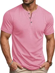 MAGCOMSEN Men's Henley Short Sleeve Shirt Moisture Wicking Lightweight Cotton T-Shirts Casual Summer Basic Tee Shirt