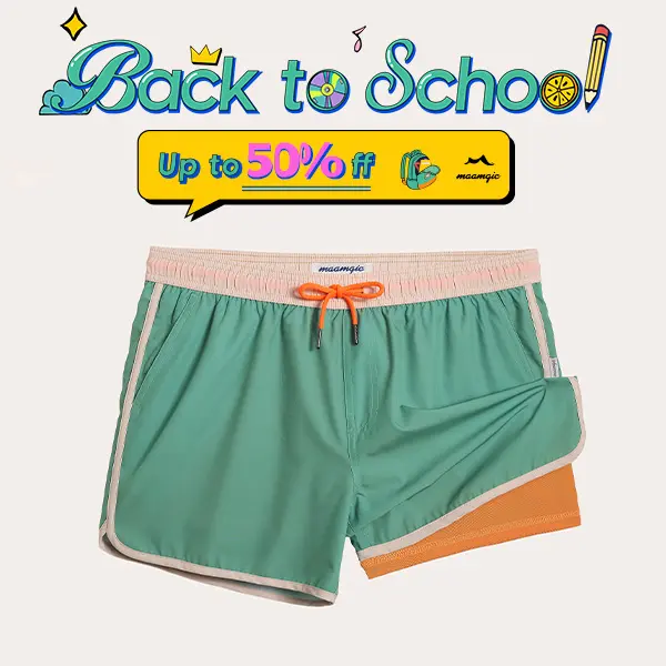 Maamgic Swim Shorts 4.5 Inseam Spandex,2 in 1 Stretch, Polyester, Adjustable Waistband, 2 Side Pockets, 1 Back Pocket & Quick-Drying Compression Liner & Anti-Chafe,Beach Activities,Swimming Pool,Casual Vacation SwimTrunks #tiktokshopbacktoschool Swimming