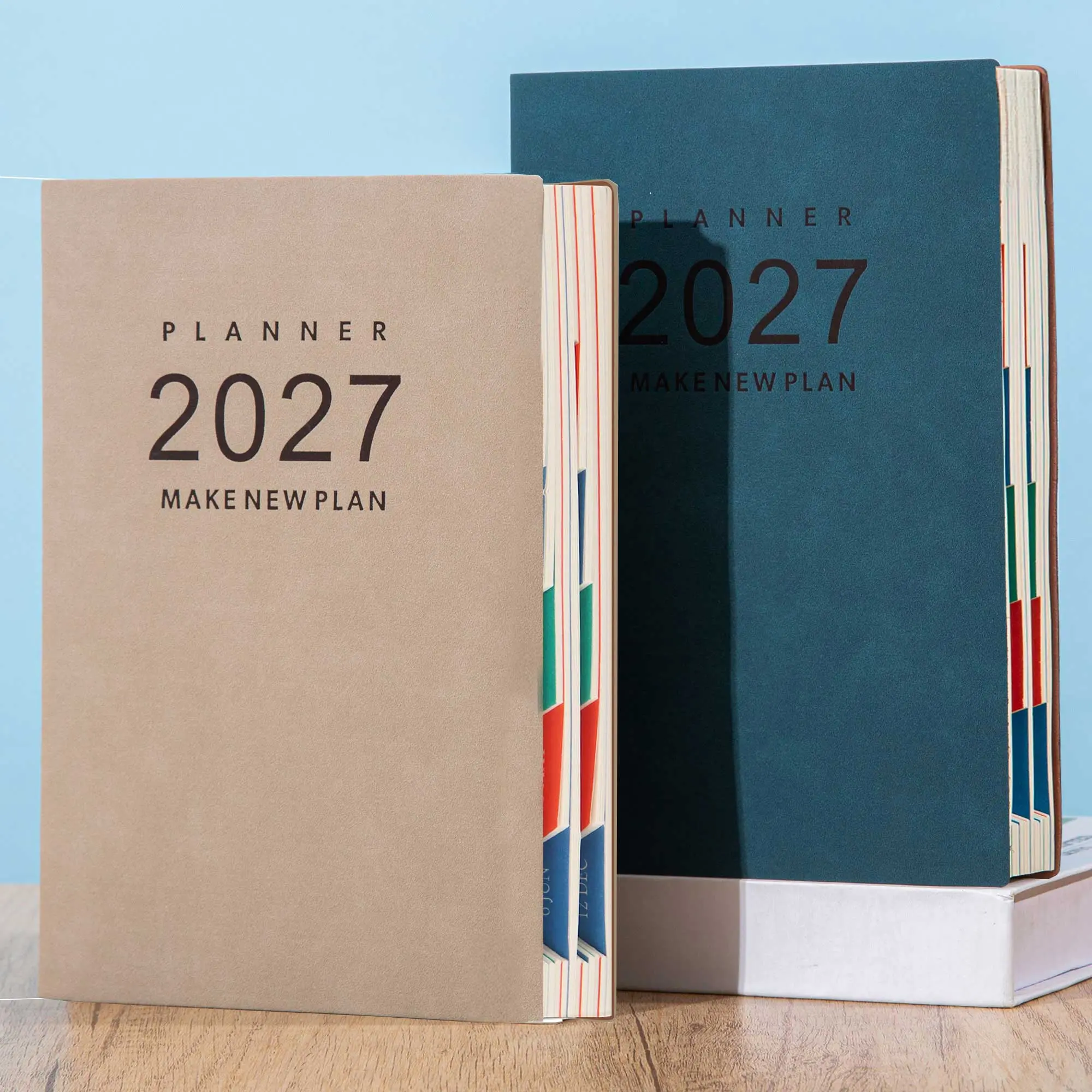 4 Colors Available 2027 Dated Daily Weekly Monthly Planner, Premium Hardcover Agenda Notebook, Full Year Organizer with Calendar, Goal & Schedule Tracking for Business & Office Use