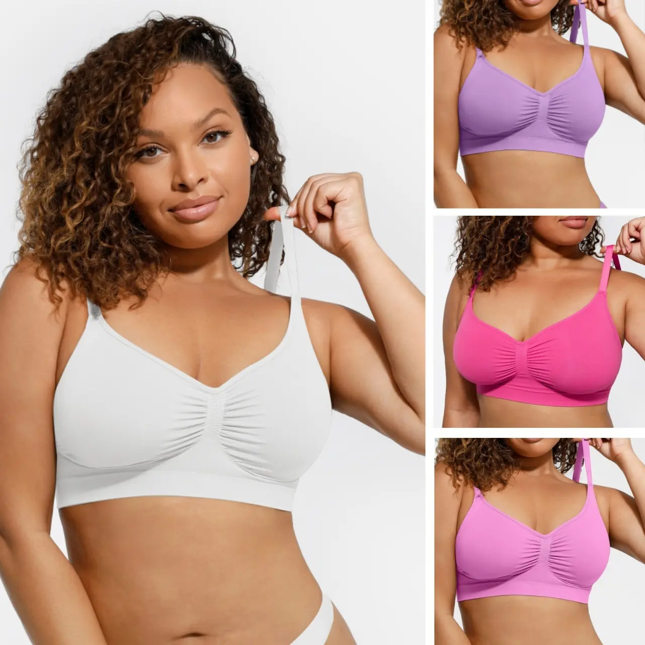 FeelinGirl Women's Wireless Bra Comfort Bralettes No Underwire Unlined Cami Bra Seamless Tshirt Bras Sports Bra Bralette Basic Comfortable Fit Womenswear Everyday Up to 44DD Summervibes