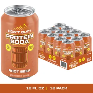 Don't Quit Protein Soda - 15g Protein, Lightly Sparkling, 12 FL OZ, 12 Pack, Caffeine Free