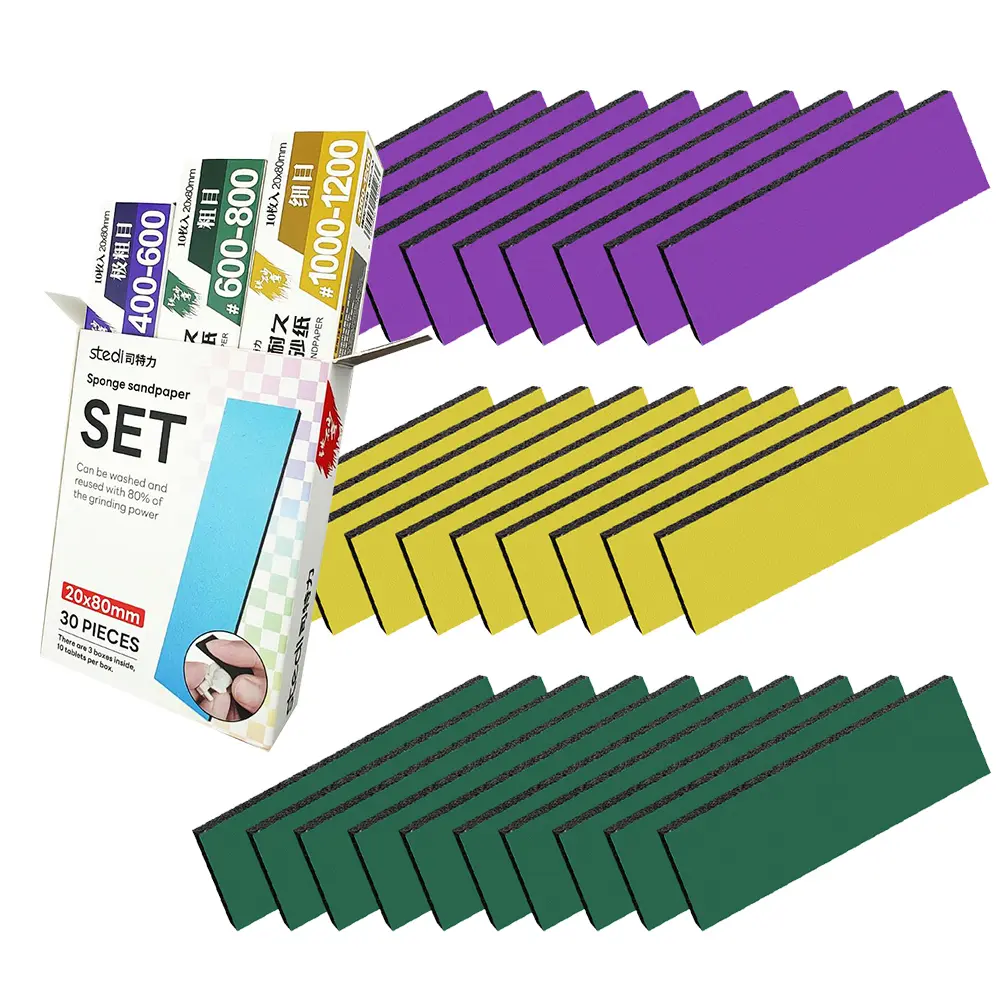 Stedi sanding sponge model up to building, hobby model tool hand sand block waterproof dry wet dual-use 400 to 1200 sandpaper Hardware Wood