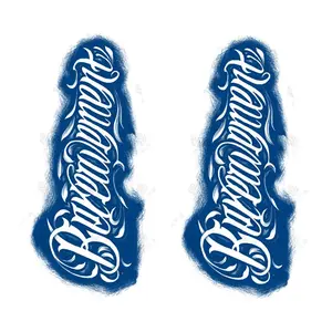 2 waterproof herbal juice semi-permanent tattoo stickers with custom lettering designs. Sweat-resistant and non-reflective, lasting 1-2 weeks. Perfect for couples.