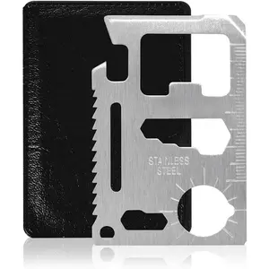 11-in-1 Survival Credit Card Multitool, Multipurpose Tactical Wallet Tool with Bottle Opener, Survival Knife - EDC Gear, Gifts for Men, Dad, Birthday, Christmas, and Father’s Day