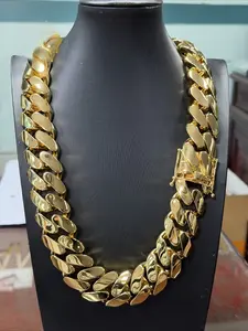 20mm Zuanfa Hip-Hop Jewelry 18k Gold-Plated Large Miami Cuban Link Chain Brass Cuban Men's Cuban Chain, Easter and Thanksgiving Gift for Men and Women, a Great Gift Choice, Suitable for Wearing on High-End Occasions, Fashion Necklace Cuban Style Chain