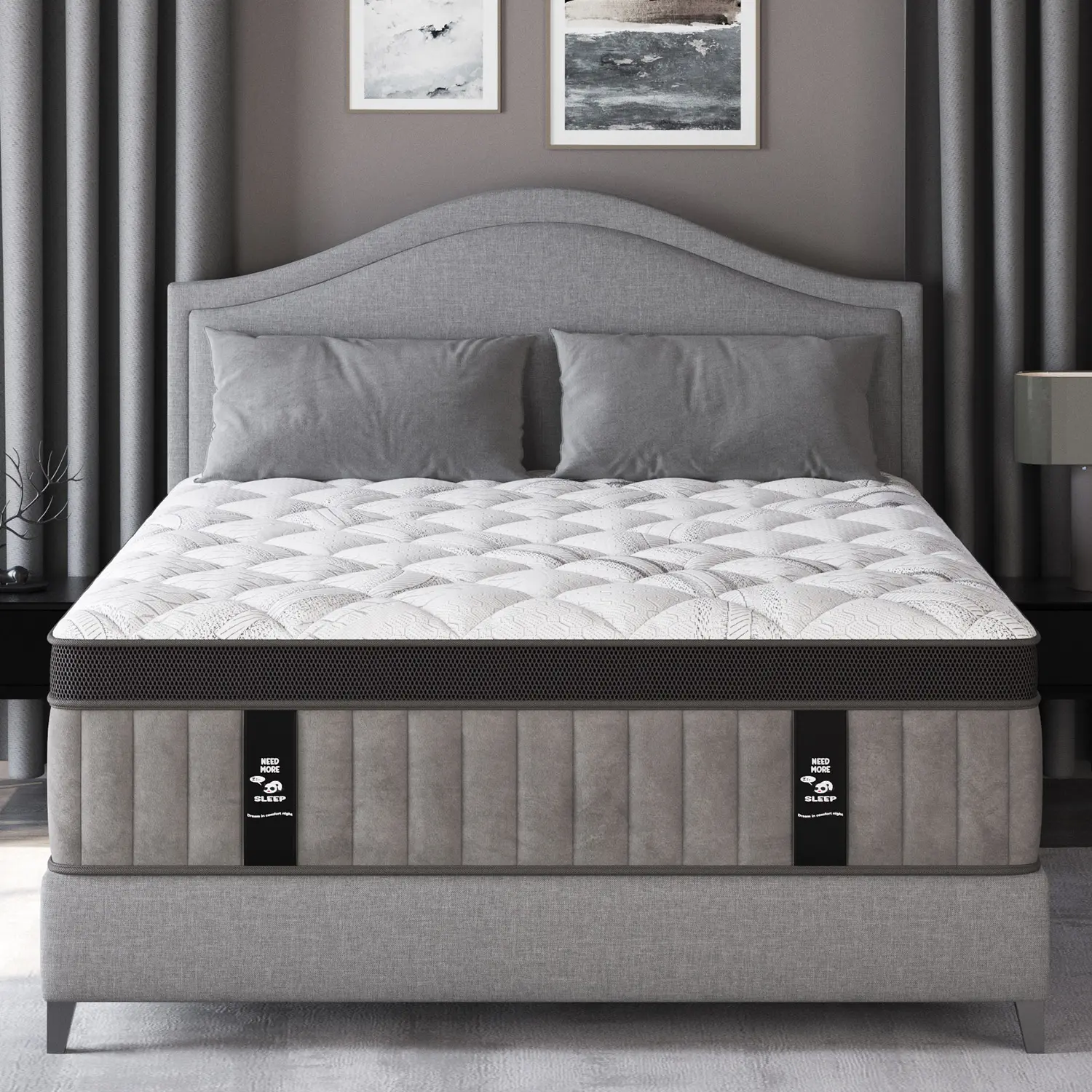 12"14" Twin Full Queen King Size Mattress in a Box Hybrid Spring Gel Memory Foam,  Euro Top Medium Firm Ergonomic Mattresses for Motion Isolation, Edge Support, 100 Night Trial