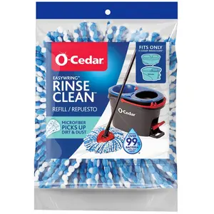 O-Cedar Rinse Clean Spin Mop Head Replacement, Machine Washable Microfiber