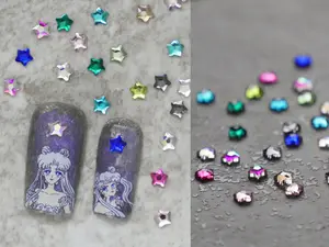 50pcs Star Shape Crystal AB Flat Back Fancy Rhinestones