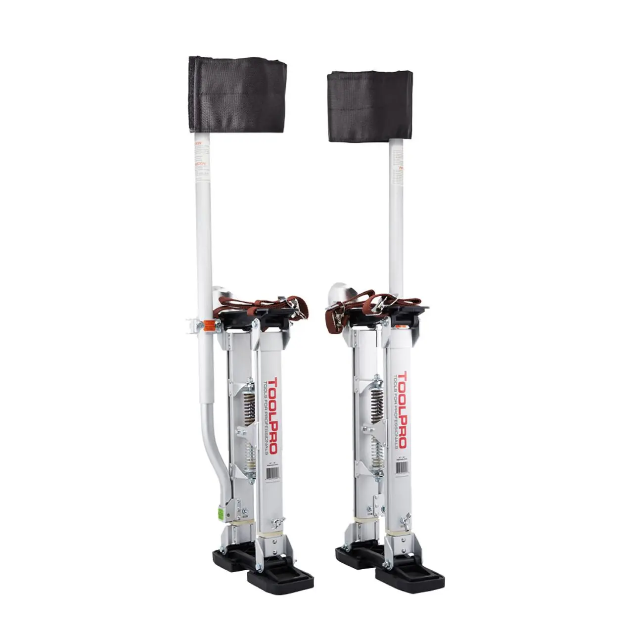 TOOLPRO Aluminum Drywall Stilts with Soft Straps - 18-30 in Adjustable Range, Durable and Safe Heavy Duty Industrial Hardware, Spring Action Drywall Tools for Home Installation, 225 lbs Capacity