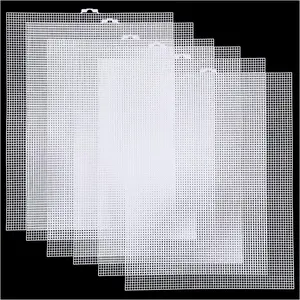 Plastic Canvas Sheets 13.4” x 10.4” Per Sheet, 2.5mm Mesh (About with 7 Holes per inch) Easy-to-Cut Needlepoint Canvas for Cross Stitch, Embroidery, DIY Crafts & Aquarium Dividers (6 Piece)