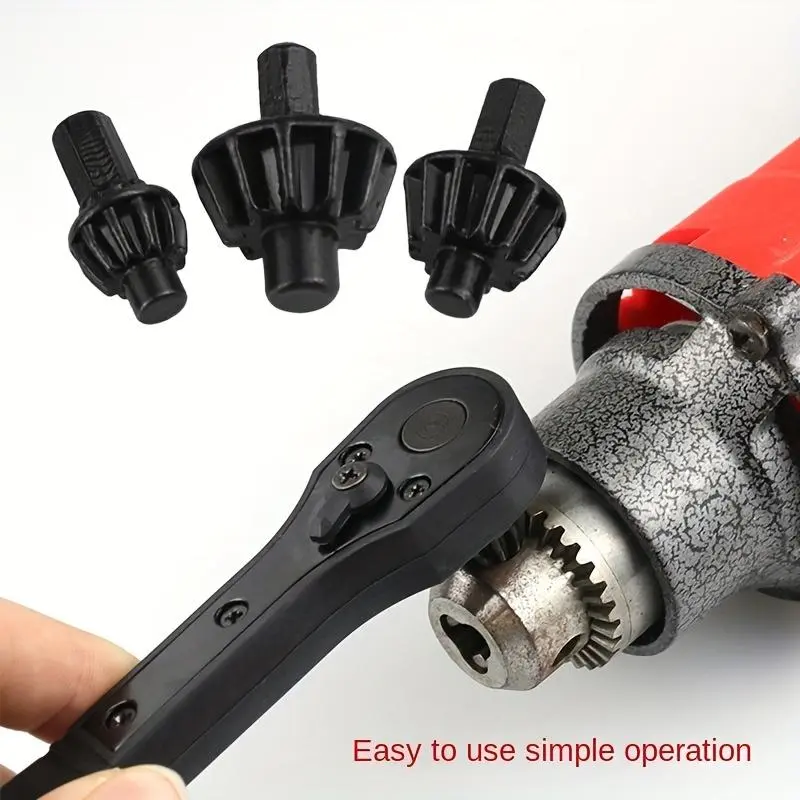 4pcs iron drill wrench 3-in-1 ratchet drill chuck wrench set,3-speed ratchet Forward and reverse rotation Anti-skid handle for easy operation Suitable for1/4-inch hex shank drill bits Best choice for both DIY and professional tools(drill bit chuck wrench)