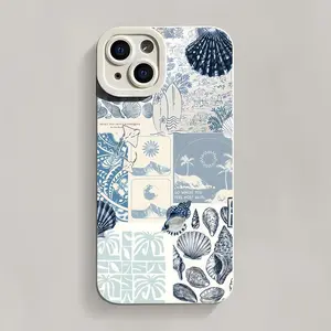 [Shockproof] Coastal Sea Shell Seaweed Star Ocean Life All-Inclusive Shockproof Phone Case |     TPU |     Stylish and Durable |     Compatible with iPhone 17 Pro Max Plus Air/ 11/12/13/14/15/16 Pro Plus Pro Max Screen Protector Cover Protection