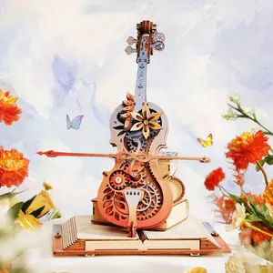 ROKR Magic Cello Mechanical Music Box 3D Wooden Puzzle AMK63【self-assembly puzzle】