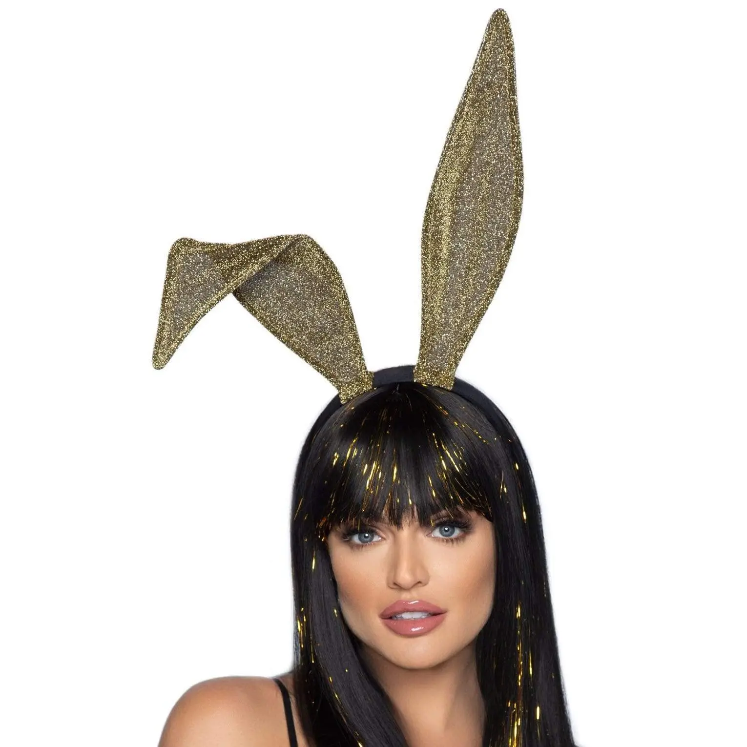 Funky Glitter Bunny Ear Headband, Women's Flexible Shimmering Hair Accessory for All Themed Parties & Bunny Costume Looks, Bendable Ears, Animals, Costumes/Party