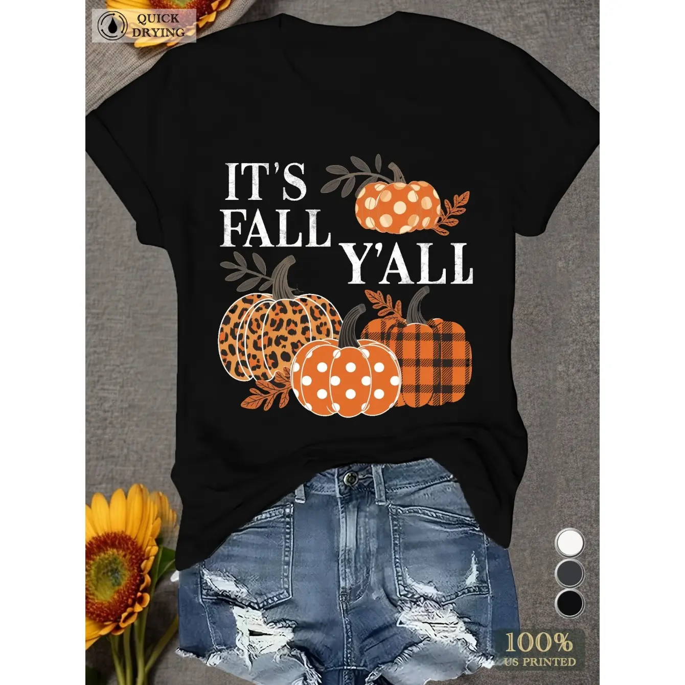 pumpkins IT S FALLL Y ALL women's comfit t-shirt