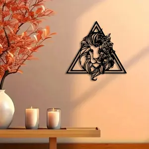 1pc Regal Lion Metal Wall Art, Regal Lion Statue Mural, Perfect for Royal Library, Heraldry Study, Noble Crest Wall Decor, Royal Day Decor, Ideal Gift for Historians