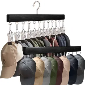 Pants Hangers with Clips Holds 12 Leggings, Jeans, Hats, Shorts, Socks,360 Degree Rotating Space Saving Hanger for Closet Organization and Storage