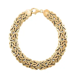 Byzantine Italian 10K Yellow Gold Chain Bracelet 7.50 In 11.10 Grams
