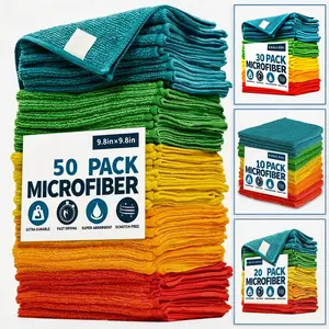 Ultra-Absorbent Quick-Dry  , 10/20/30/50pcs, 9.84x9.84in, Scratch-Free  Cleaning Towels, Ideal for Kitchen & Bathroom, Durable & Vibrant Colors Vibrant  for Kitchen, Stove, Range Hood, Bathroom Daily Housekeeping
