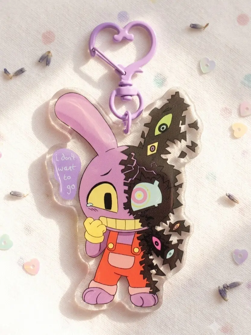 Abstract Jax Chibi Keychain – The Digital Circus Fan Art Accessory