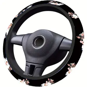 1pc 1.6 x 15 inch Cow flowers Pattern car steering wheel cover, non-slip and comfortable, car interior accessory, no inner ring, easy to install and remove, suitable for all car models, a gift for car enthusiasts, holiday gift, Automotive, 3.02CYJ-11