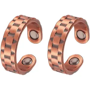 Adjustable Magnetic Copper Rings - Men's & Women's Costume Jewelry Gift for Arthritis, Joint Pain Relief & Blood Circulation Support