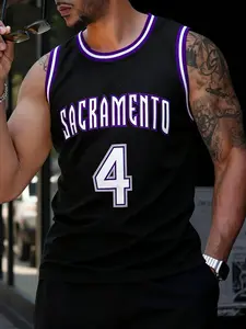 High Quality Men's #4 Stitched Basketball Jersey, Loose Fit Breathable Mesh Fabric, Unisex Outdoor Activity Training Wear, All Seasons