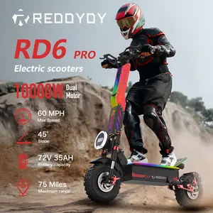 RD6 Offroad Electric Scooter 60 MPH 10000W Dual Motor 75-Mile Range 13" Tires 72V 35Ah Battery 4-Piston Brakes UL2272 Certified
