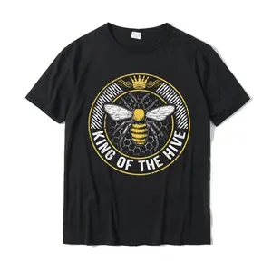 King Of The Hive Beekeeper Bee Lover Honey T-Shirt Normal T Shirt For Adult Cotton Tees Normal Discount Fashion Streetwear