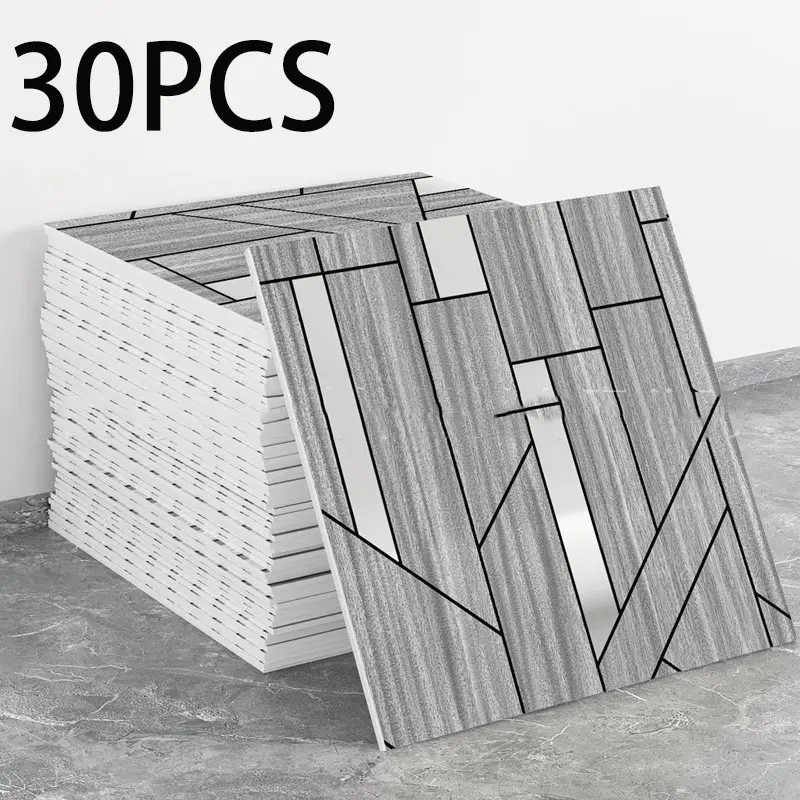30pcs Marble Pattern Self-Adhesive Decorative Peel And Stick Wallpaper Wall Tiles, Easy Clean & Cut Waterproof Oil-Resistant, Ideal for Home Decor Renovation