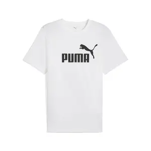 PUMA Mens Essentials Logo Crew Neck Short Sleeve Casual Tops Casual - White