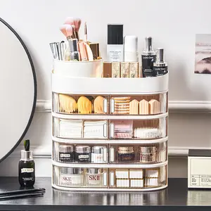 Cosmetic Storage Box Desktop High-End Vanity Lipstick Eyebrow Pencil Large Capacity Skincare Organizer Divided Compartments