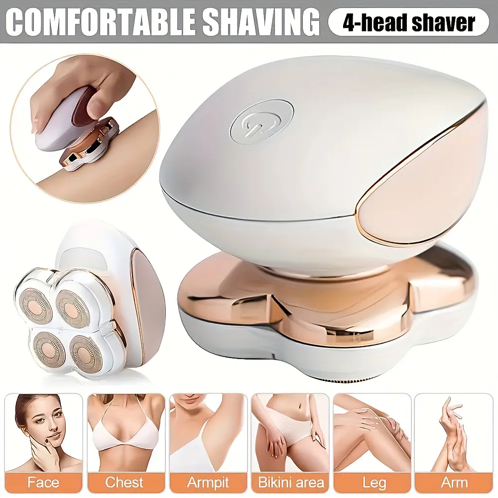 COTTONHK 4. Electric Women's Hair Remover | Portable, handheld hair removal device with a compact design, suitable for the face, arms, legs, underarms, and bikini area. USB rechargeable, ideal for home and travel use.