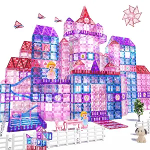 STEM Magnetic Building Tiles Set with Car Educational Construction Toy Gift for Christmas Birthday or New Year Magnet Play Creative Girl Gift Halloween