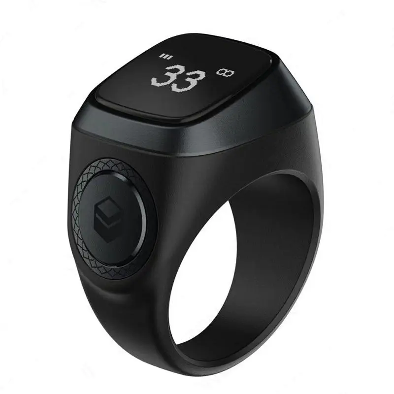 2025 Modern Islamic Silicone Smart Dhikr Counter Ring - Cordless Electronic Digital Counter, Muslim Prayer Time Vibration Reminder, Waterproof Smart Wearable Device for Daily Use