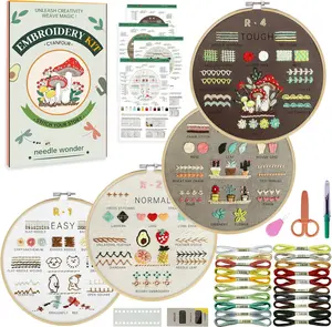 Cyanfour Embroidery Kit for Beginners Adults 38 Stitches Easy Learning with Stamped Patterns & Video Tutorials Ideal Gift for Craft Enthusiasts