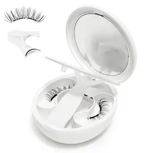 Magnetic eyelash kit with applicator, waterproof magnetic eyelashes require no glue, reusable eyeliner glasses make application easy for beginners, false magnetic eyelashes suitable for daily use