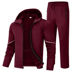 GOPUNE Men's Fleece Lined Tracksuits Set Jacket Hoodie Sweatsuit Running Sport Pants Outfits for Men with Zipper Pockets