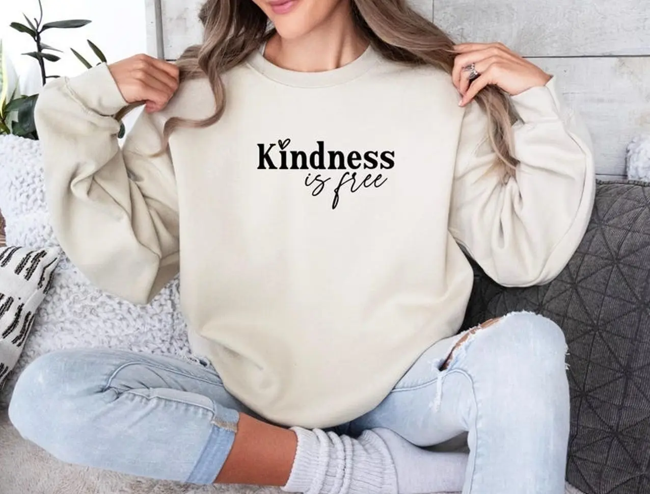 Kindness Is Free Sweatshirt, Be Kind Shirt, Positive Quote Sweatshirt, Inspirational Positivity Gift Tee O1T