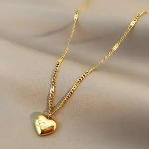 Minimalist Heart Shape Pendant Necklace - Premium Stainless Steel Female Jewelry, Summer Casual Fashion Accessory, Lightweight All-Day Wear, Ideal Gift