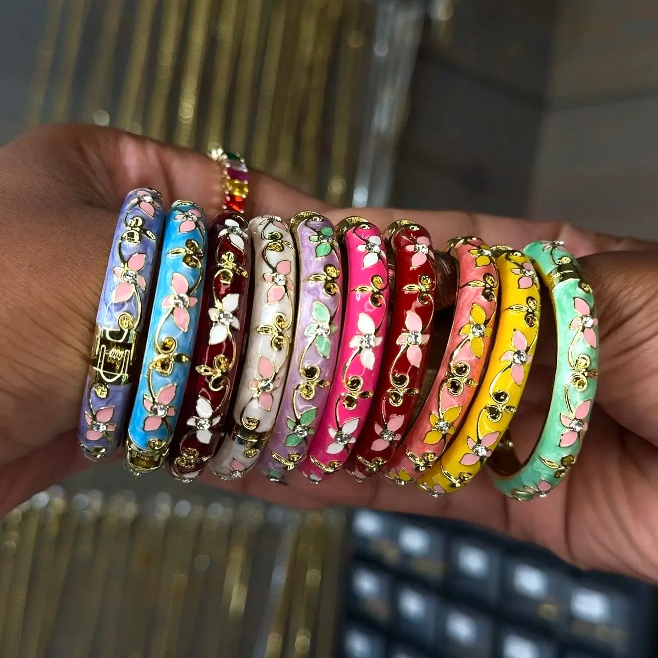 Kids Vintage Flower Bangles