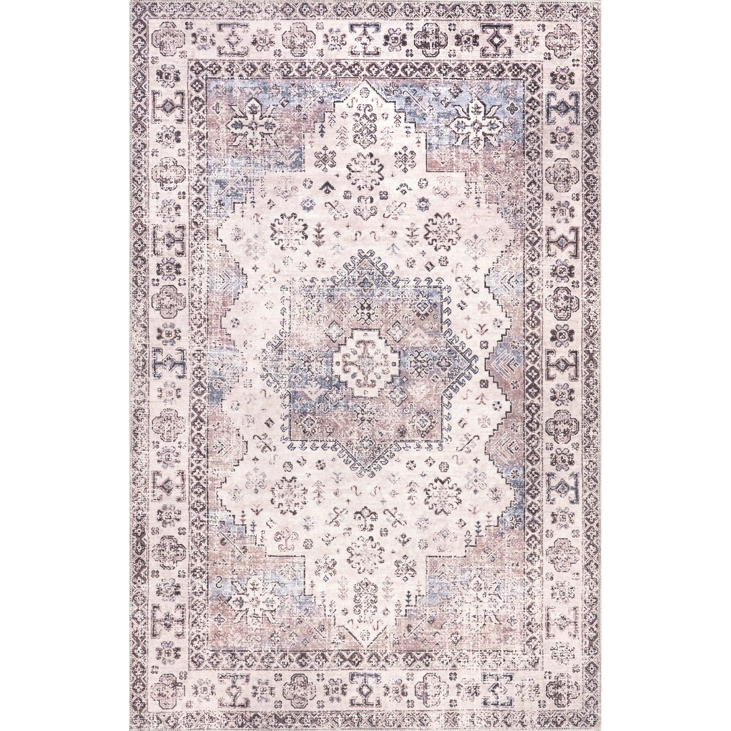 Sharyn Traditional Vintage Cotton Area Rug - Cozy, Decorative Home Decor Piece for Vintage Aesthetic Spaces, Home Decor Rug, Cozy Area Rug